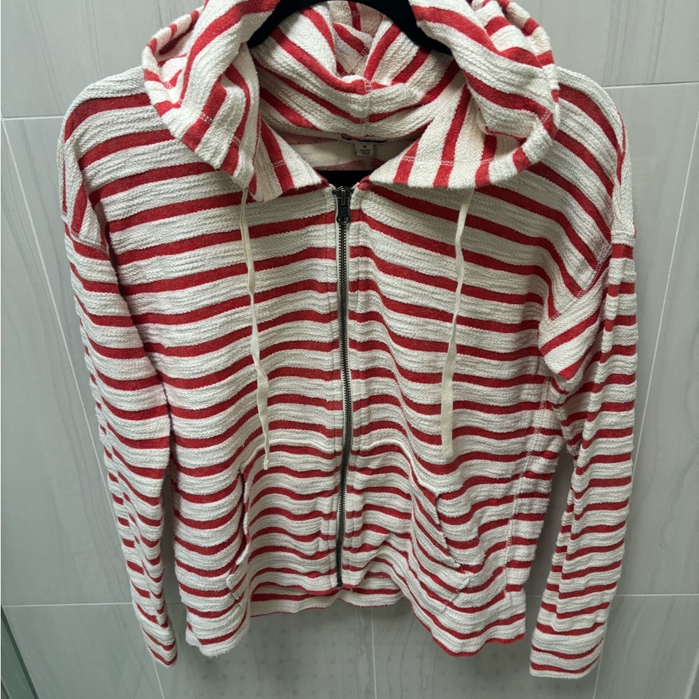 Burnt orange Nautical Striped Hoodie